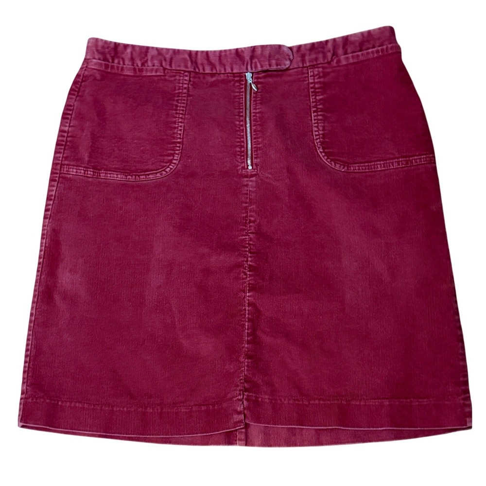 Mossimo Stretch Burgundy Corduroy Mini Skirt Pockets Fall Dark Academia Prep 14